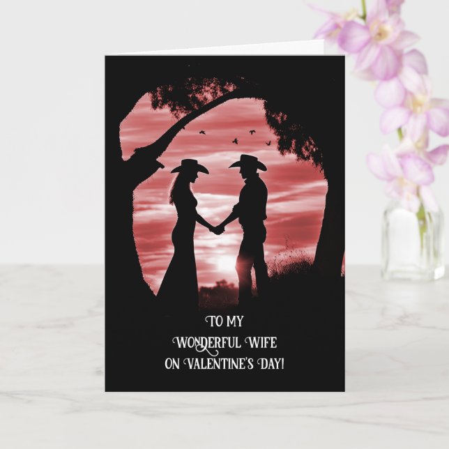 Valentines Day Wife Country Western Custom  Card (Orchid)