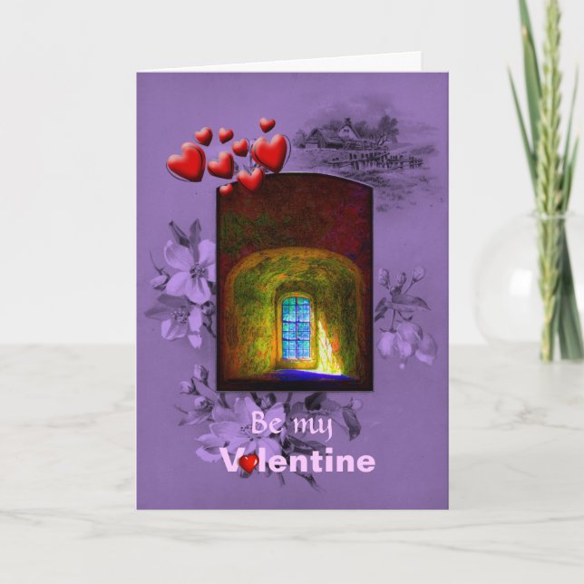 Valentines Day Wishing WIndow - Be Mine Holiday Card (Front)