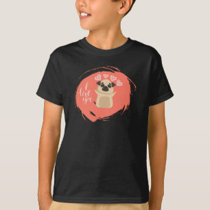 Valentine's Day with Kawaii Pug Dog T-Shirt