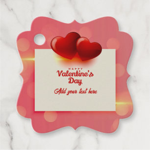 Valentine's Day With Red Hearts - Romantic Love    Favour Tags