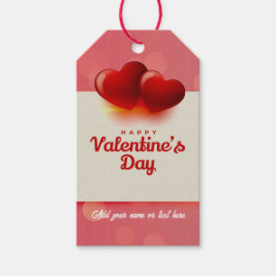 Valentine's Day With Red Hearts - Romantic Love Gift Tags