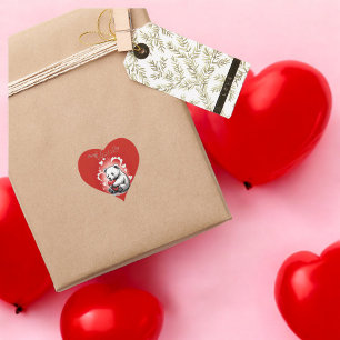 Valentine's Day with Rich Teddy Bear Heart Sticker