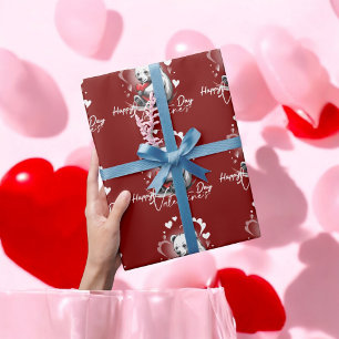 Valentine's Day with Rich Teddy Bear Wrapping Paper