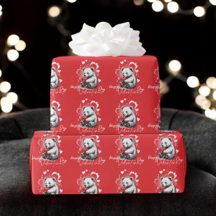 Valentine's Day with Rich Teddy Bear Wrapping Paper