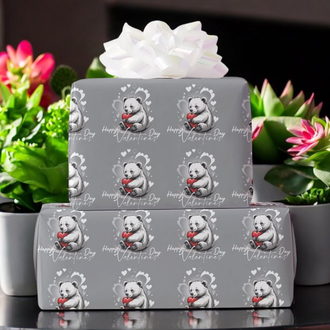 Valentine's Day with Rich Teddy Bear Wrapping Paper (Creator Uploaded)