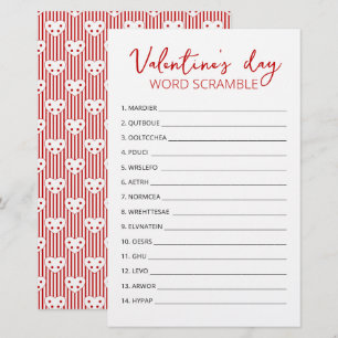 Valentine's day Word Scramble Game party game