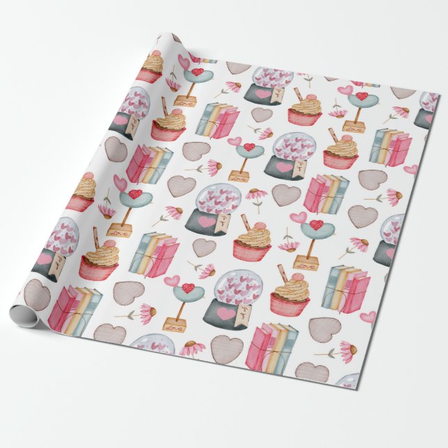 Valentine's Day Wrapping Paper (Unrolled)