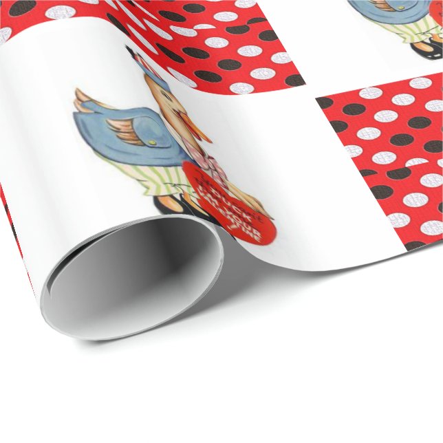 Valentine's Day Wrapping Paper Duck (Roll Corner)
