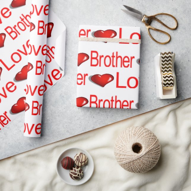Valentine's Day Wrapping Paper Love Brother Hearts (Crafts)