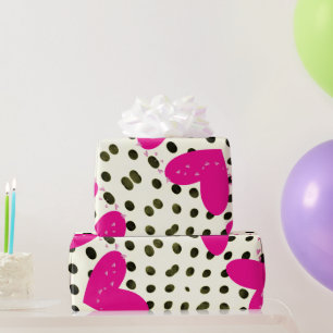 Valentine's Day Wrapping Paper Pink Hearts