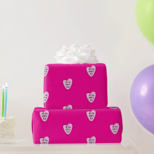 Valentine's Day Wrapping Paper Pink Hearts Love