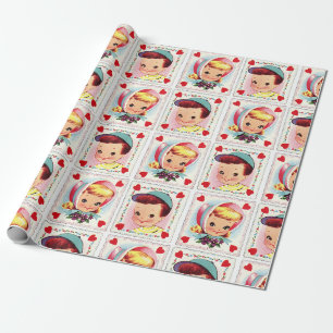 Valentine's Day Wrapping Paper Retro