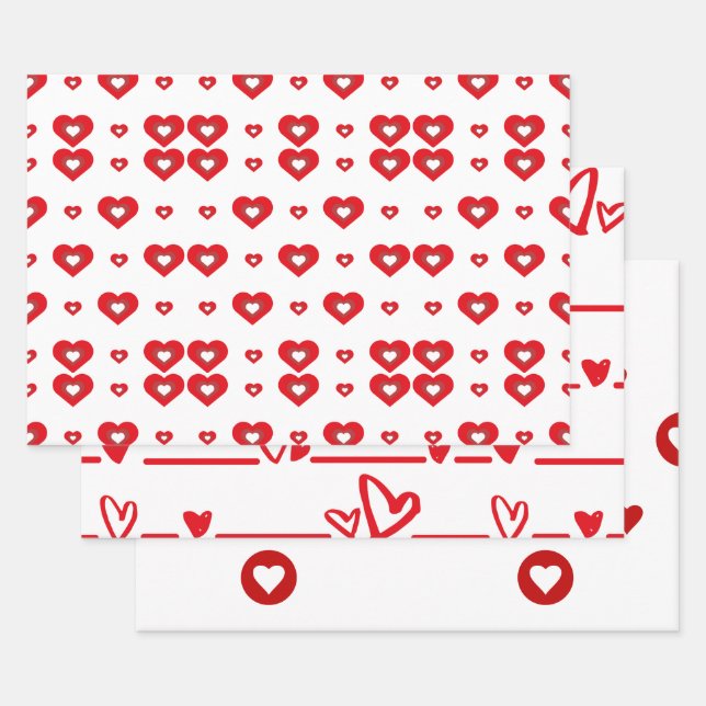 Valentines day  wrapping paper sheet (Set)