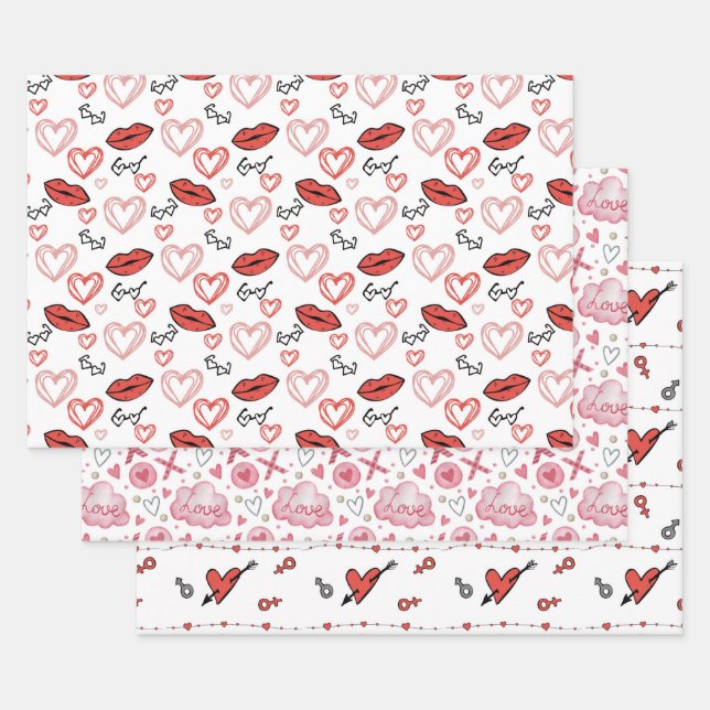 Valentine's Day  Wrapping Paper Sheet (Set)