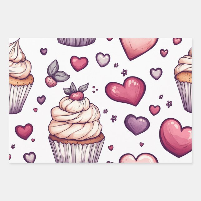 Valentine's Day  Wrapping Paper Sheet (Front)