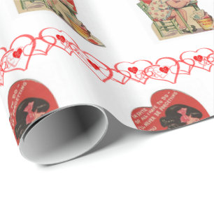 Valentine's Day Wrapping Paper Vintage