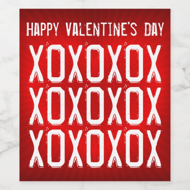 Valentine's Day XOXOXOX Wine Label (Single Label)