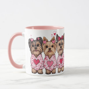 Valentines Day Yorkie Dogs Mug