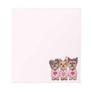 Valentines Day Yorkie Dogs Notepad