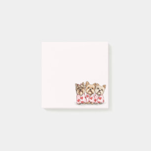 Valentines Day Yorkshire Terrier Dogs Post-it Notes