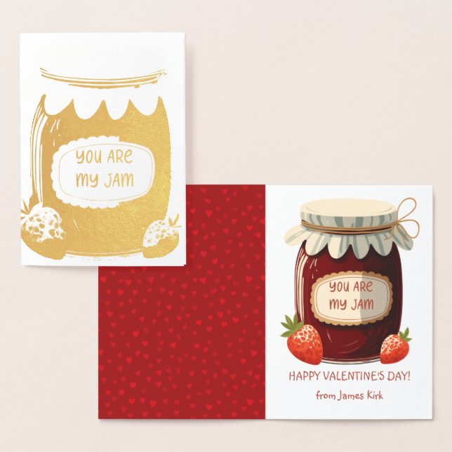 Valentine's Day You Are My Jam Cute Classroom  Foil Card (Display)
