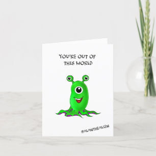 Valentines Day - You're out of this world Thank You Card