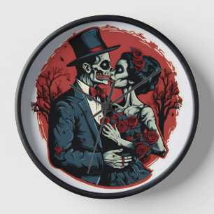 Valentines day zombies love clock