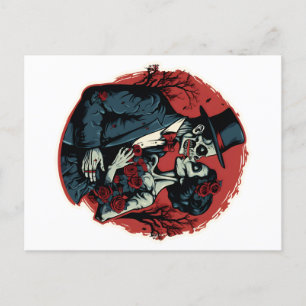 Valentines day zombies love postcard