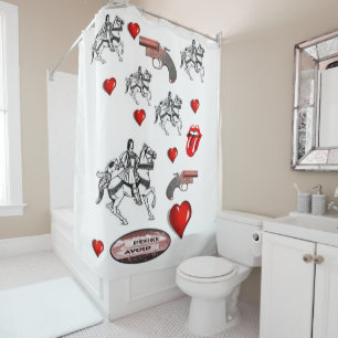 Valentines de rideau de douche