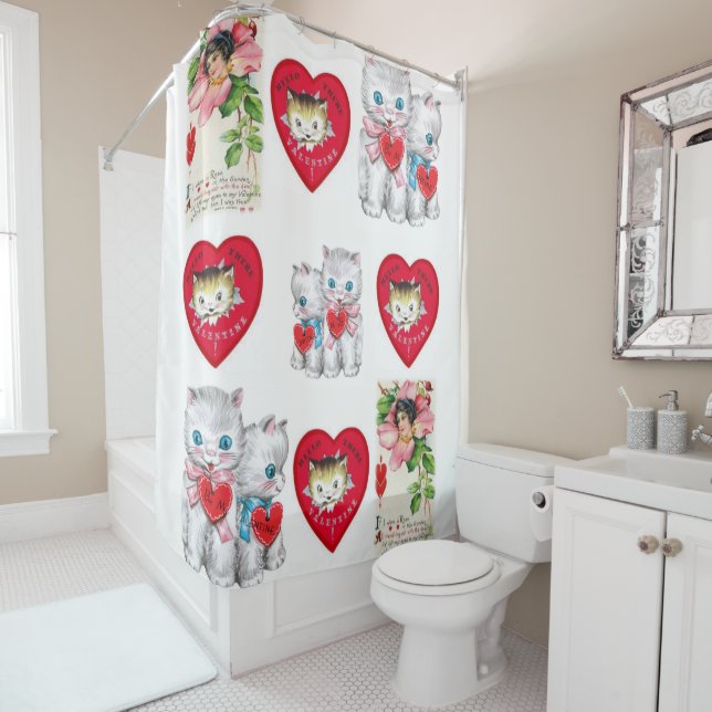 Valentines de rideau de douche (En situation)