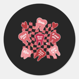 Valentines Dentist Dental Hygienist Tooth Candy Co Classic Round Sticker
