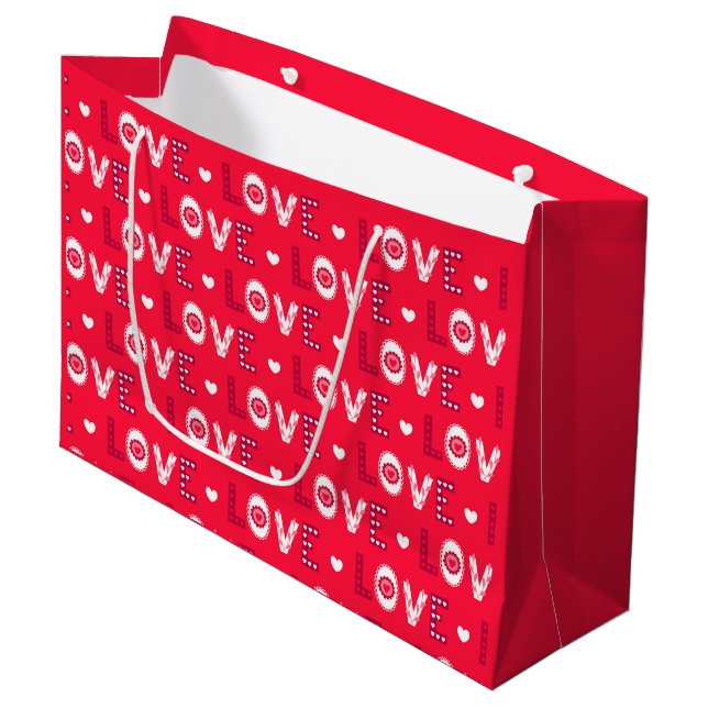 Valentine's Design  Large Gift Bag (Front Angled)