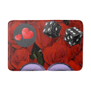 valentines dice bathroom bathmat