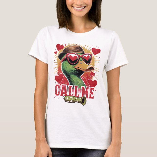 Valentines Duck Hunting, Design for Hunter T-Shirt (Front)