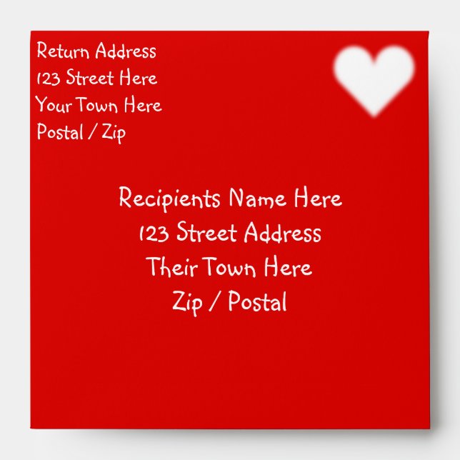 Valentine's Envelopes Personalized Love Envelopes (Front)