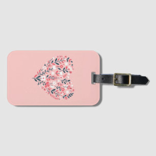Valentine's Floral heart Luggage Tag