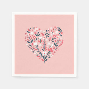 Valentine's Floral heart Napkin