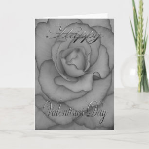 Valentines Flower black and white Holiday Card