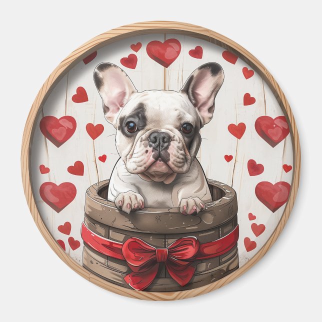 Valentines French Bulldog Magnet (Front)