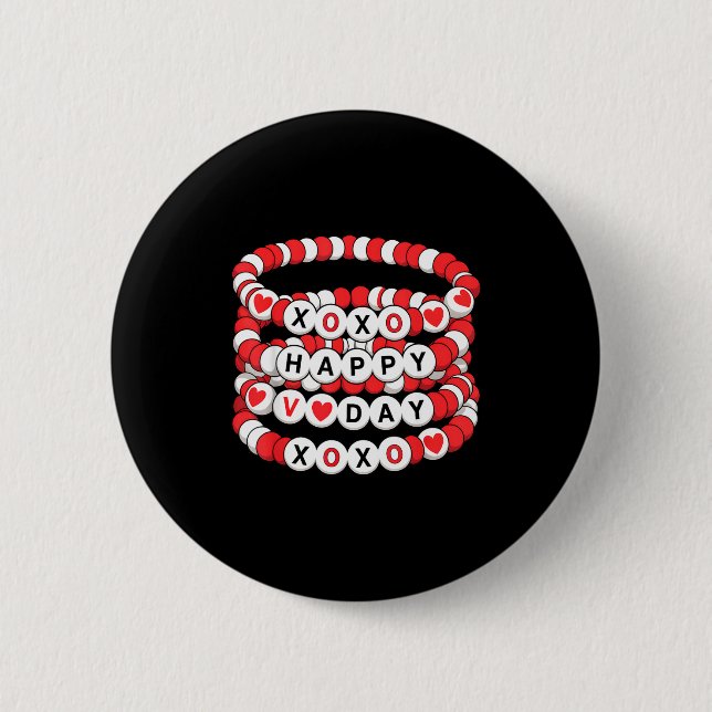 Valentines Friendship Bracelets Valentines Women K 2 Inch Round Button (Front)