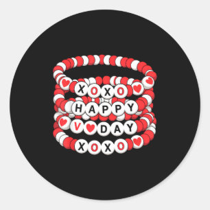 Valentines Friendship Bracelets Valentines Women K Classic Round Sticker