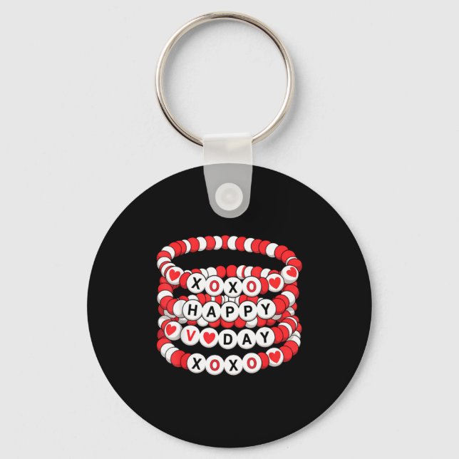 Valentines Friendship Bracelets Valentines Women K Keychain (Front)