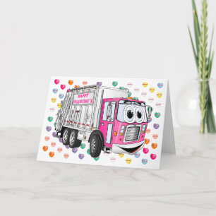 Valentine's Garbage Truck 3D Holiday Card