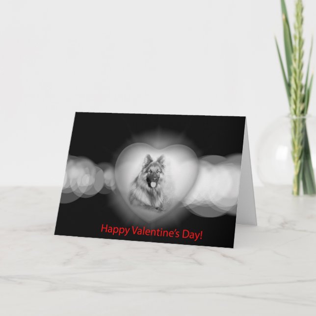 Valentines German Shepherd Dog Heart Greeting Card (Front)