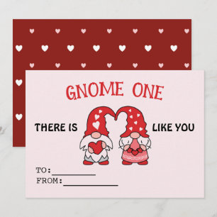 Valentine's Gnome Cute Red Hearts Love Card