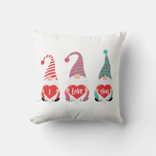 Valentine's Gnomes I Love You Gift Throw Pillow