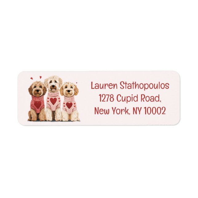 Valentines Goldendoodle Dogs (Front)