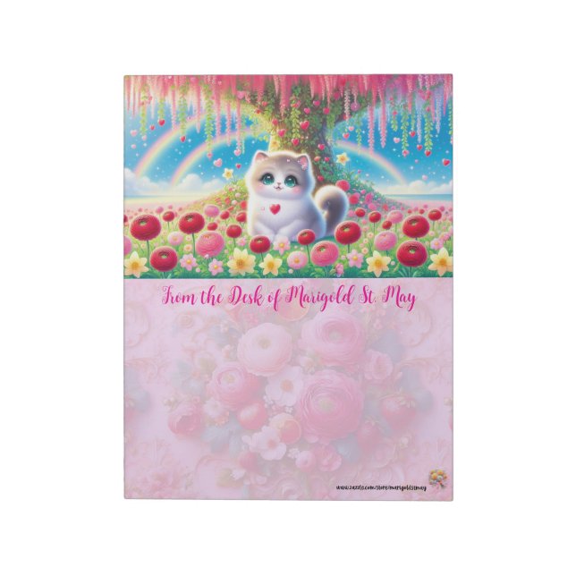 Valentine's Heart Cat Notepad (Rotated)