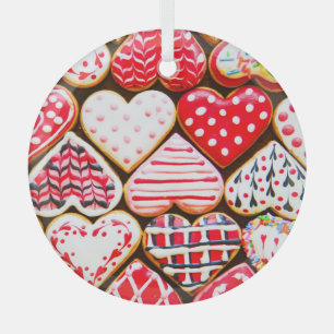 Valentine's Heart Cookies: Homemade Love. Glass Ornament