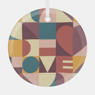 Valentine's heart design, abstract background. glass ornament